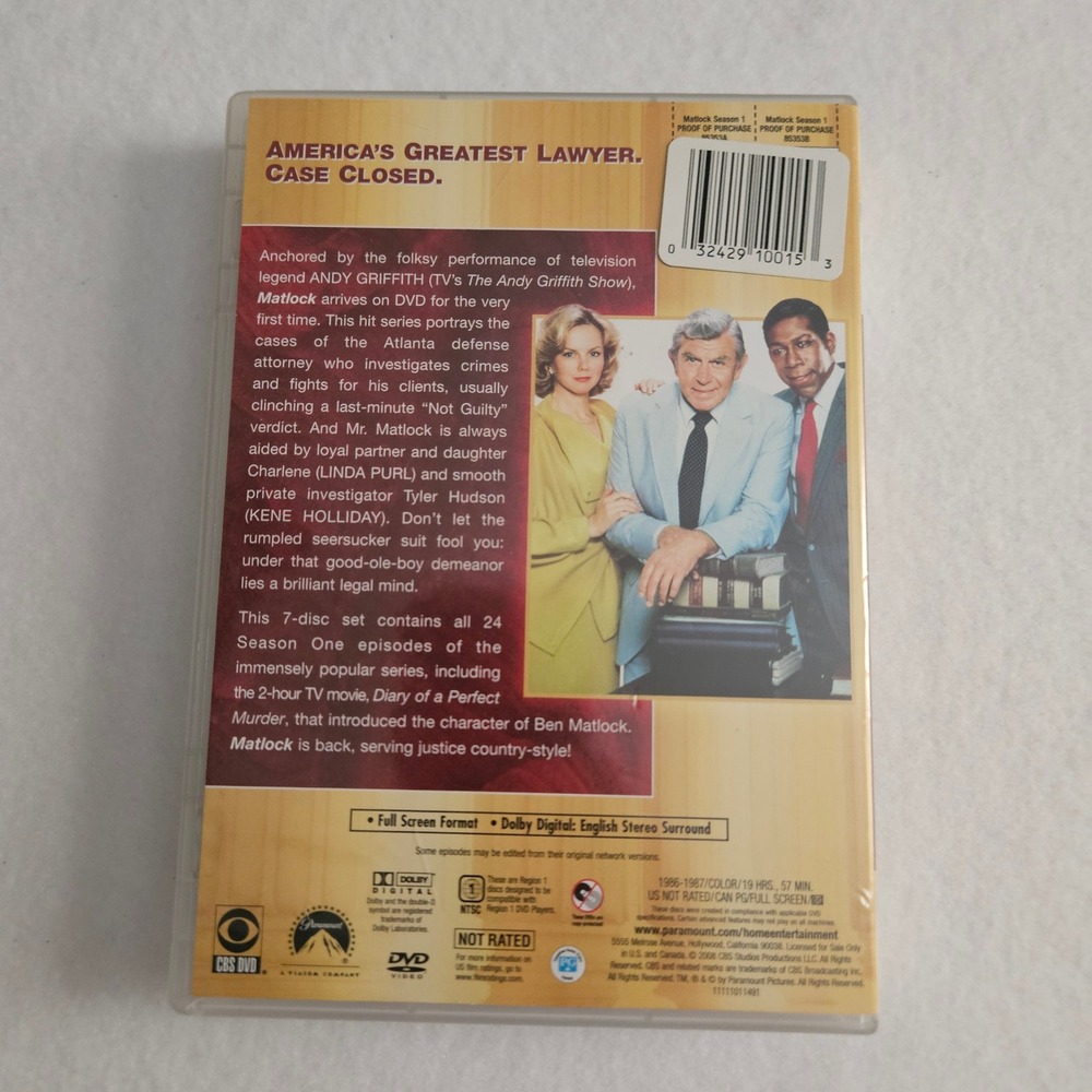 Matlock Seasons 1-8 DVD Set Andy Griffith Legal Drama Series Multi-Color 8pk - Picture 7 of 16